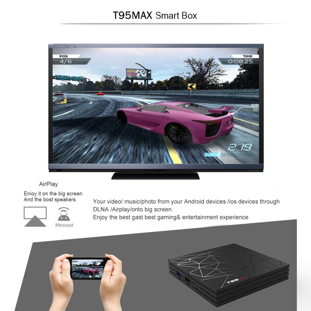 T95 MAX Allwinner H6 4GB/32GB 6K TV Box Android 7.0 WiFi LAN USB3.0 HDMI