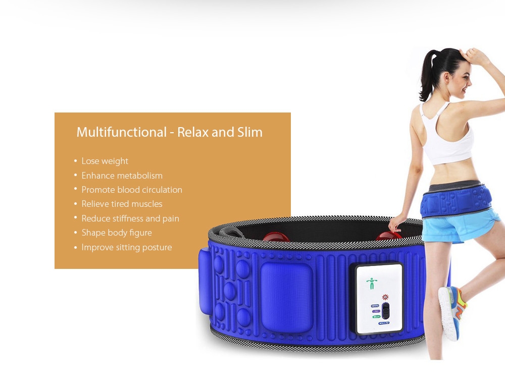Slimming Belt X5 Times Electric Vibration Massage Machine Lose Weight Burning Fat Heating Fitness S Shape Body Figure Waist Trainer