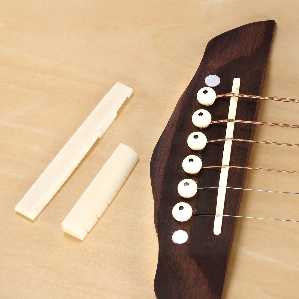 6 String Acoustic Guitar Bone Bridge Saddle Nut