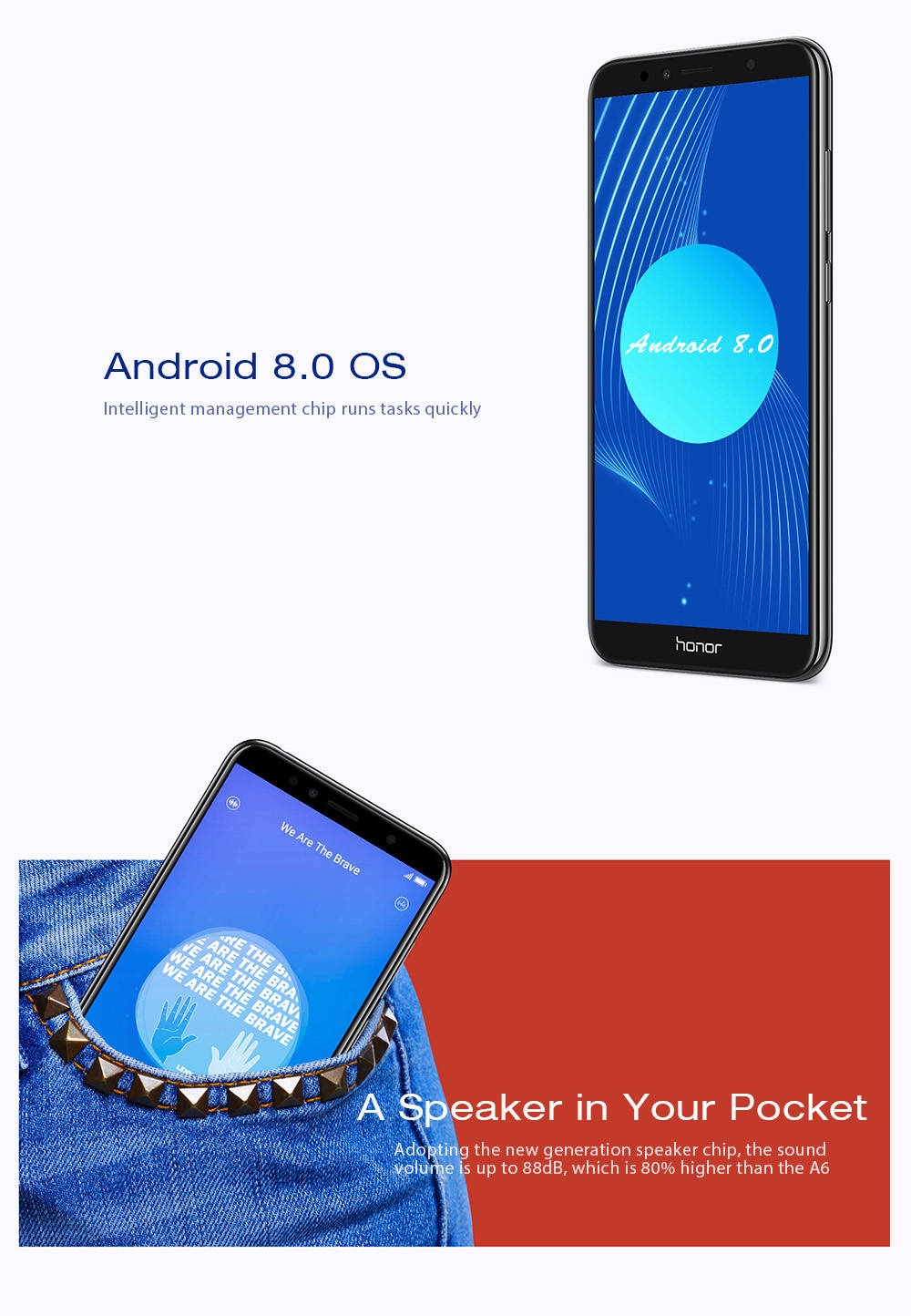 HUAWEI Honor 7A 4G Phablet 5.7 inch Android 8.0 Qualcomm Snapdragon 430 Octa Core 1.4GHz 3GB RAM 32GB ROM OTG OTA
