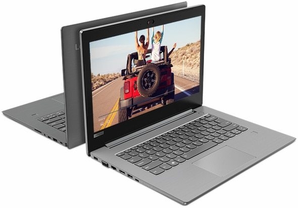 Lenovo V330 (14) in Iron Gray and Mineral Gray, front and back views