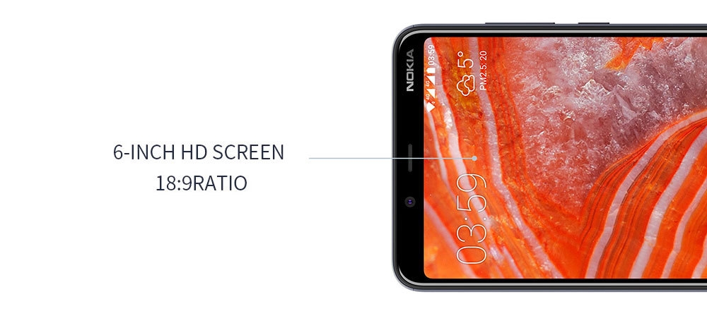 Nokia 3.1 Plus 4G Phablet 6.0 inch Android 8.1 MTK 6762 ( Helio P22 ) Octa Core 2.0GHz 3GB RAM 32GB ROM 13.0MP + 5.0MP Rear Camera Fingerprint Sensor 3500mAh Built-in
