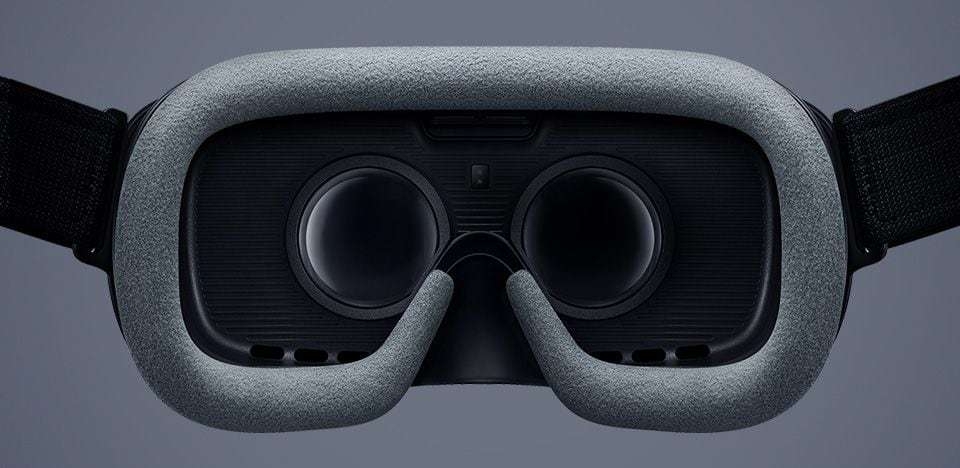 Back view of Gear VR showing the cushioning
